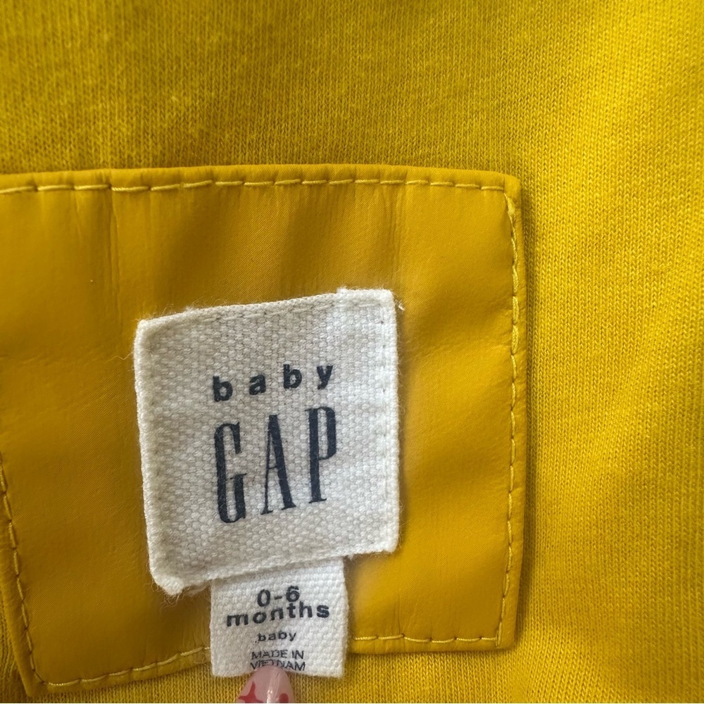 Baby Gap 0-6M Yellow Hooded Rain Jacket Waterproof Spring Coat - Picture 9 of 10
